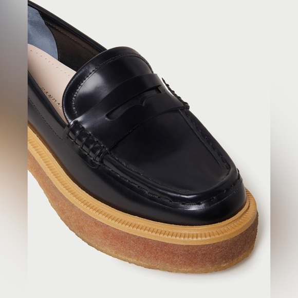 Loeffler Randall Rikki Leather Chunky Platform Penny Loafers in Black Size 9.5 - Picture 14 of 14